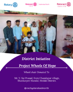 Wheel chair donation